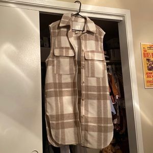 H&M longline plaid vest